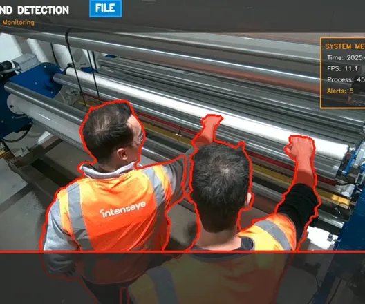 Intenseye detection view during a plant visit